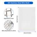 8 Pack 68 Inch Wire Mesh Screen, 20 Mesh Stainless Steel Mesh, Durable and Rust Resistant Metal Mesh Screen for DIY Projects, Vent, Garden, Cage, Window Screen, Filter Mesh