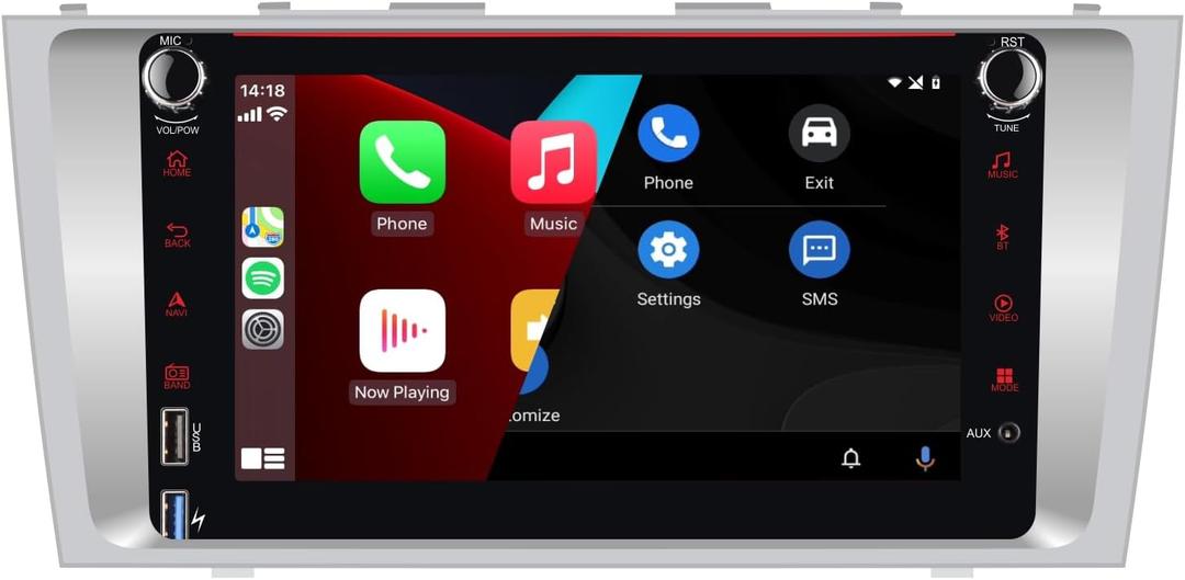 Car Stereo for Toyota Camry 2007 2008 2009 2010 2011 with Wireless Apple Carplay Android Auto, 8 Inch Touch Screen Car Radio with Bluetooth Mirror Link FM/RDS Radio
