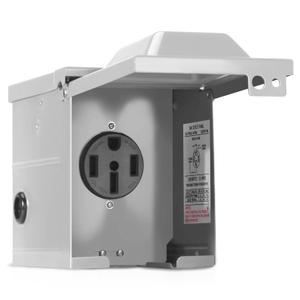 50 Amp 125/250 Volt RV Power Outlet Box,NEMA 14-50R Receptacle Panel,Enclosed Lockable Weatherproof, for RV Camper Trailer Motorhome Electric Car Generator, ETL Listed.