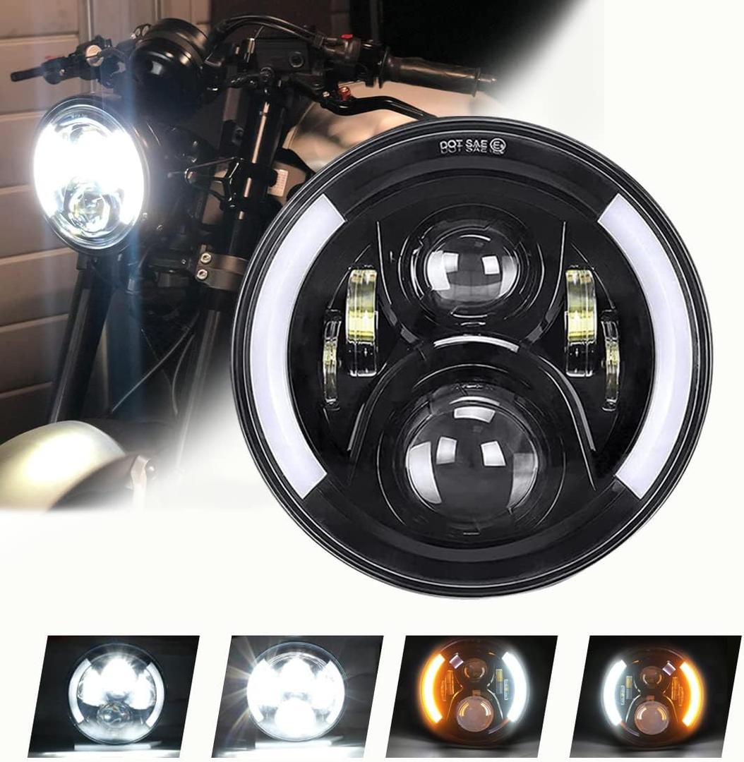 7 Inch Led Motorcycle Headlight with DRL Turn Signal Lights for Motorcycle (Signal Headlight)