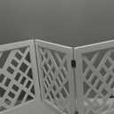 Indoor/Outdoor Solid Wood Lattice Freestanding Foldable Adjustable 3-Section Pet Gate