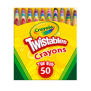 Crayola Mini Twistables Crayons for Kids (50ct) Stocking Stuffers & Holiday Gifts, No Peel Toddler Crayons for Coloring Books, Arts & Crafts Supplies, 3+