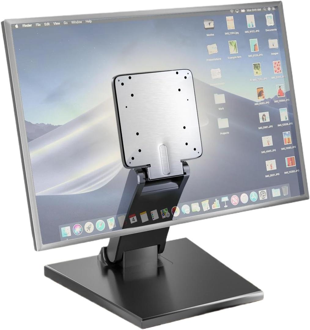 Lay Flat Low Profile Monitor Stand - For 14-27" Screens Ergonomic Adjustable Desktop Mount With 100x100mm Compatibility