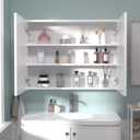 24x32 inch Bathroom Wall Cabinet, Saver Storage Cabinet, Medicine Cabinet with 2 Door and Adjustable Shelves, WhiteAssembly Required