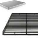 ZINUS Quick Lock Metal Smart Box Spring, 4 Inch Mattress Foundation, Strong Metal Structure, Easy Assembly, Queen White, Hassle & Headache Free