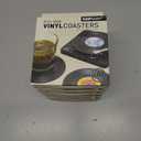 6 x Funny Retro Vinyl Record Coasters, Creative Drink Coasters Set of 6 with Vinyl Record Player Holder for Music Lovers, Housewarming Hostess Gifts, Birthday and White Elephant Gifts Ideas