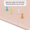 12Pcs Felt Bulletin Board, Upgraded Felt Wall Tiles with 48 Removable Adhesive Tabs & 30 Push Pins, Large Cork Boards for Walls, Perfect for Classroom, Home, Office, DIY Vision Board (Pink)