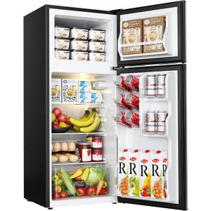 EUHOMY Mini Fridge with Freezer, 4.0 Cu.Ft Mini Refrigerator fridge, 2 door For Bedroom/Dorm/Office/Apartment - Food Storage or Cooling drinks, Black