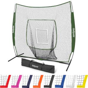 GoSports 7 x 7 ft Baseball & Softball Nets - Available in Team Colors - Batting & Pitching Net with Strike Zone (Green)