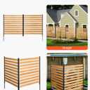 VEVOR Wood Privacy Fence, 38" W x 42" L, 2-Panel Slatted Air Conditioner Fence Screen, Pool Equipment Enclosure with Metal Stakes, Easy DIY Installation, Outdoor Trash Can Hider for Garden Decoration