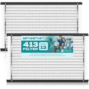 2-Pack 413 Replacement Filter Compatible with AprilAire Whole House Air Purifiers, Models 1410, 1610, 2410, 2416, 3410, 4400, MERV 13 Air Purifiers, Size:16x25x4