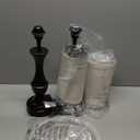 Touch Lamps for Bedrooms Set of 2, Farmhouse Table Lamp with USB C Charging Port, 3 Way Dimmable Nightstand Lamps with Linen Fabric Lampshade for Bedroom, Living Room (Pack2-Black)