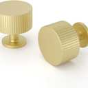 Homdiy 10 Pack Brushed Gold Cabinet Knobs Solid Brass Dresser Knobs Kitchen Drawer Pulls for Cabinet Drawer