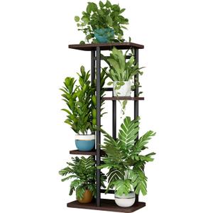 LINZINAR Plant Stand Indoor 4 Tier 5 Potted Multiple Plant Shelf Stands for Garden Corner Balcony Living Room
