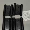 HBL' 4 Pack Swing Door Hinges, 3 Inch Double Action Spring Hinges for Saloon Door, Cafe, Bar, Swinging Doors, Self-Closing Two-Way Door Hinges, Adjustable Tension, Black Stainless Steel.