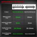 DaierTek 300A Bus Bar 12V Marine 12V Power Distribution Block with Cover 6 x 3/8" (M10) Terminal Studs Max 300V AC 48V DC Positive & Ground Busbar for Automotive Car Boat