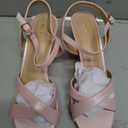 Allegra K Women's Cross Straps Kitten Heel Sandals, Pink Size 7US