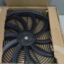 16 Inch Slim Fan Push Pull Electric Radiator Cooling Fan Universal High Performance 12V 120W Motor with Fan Mounting Kit (Black)