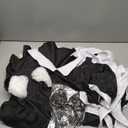 Japanese Anime 6Pcs Lolita French Maid Apron Fancy Dress Cosplay Costume Gloves Headwear Socks Set(Black 3XL)