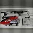 Large 75CM RC Helicopter Beginner Kids Toy 3.5CH Alloy LED Lights Remote Control Helicopter for Boys 8-12 Electric Remote Control Aircraft Airplane for Children Adults Gifts(2 Batteries (Red)
