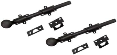 QCAA Solid Brass Dutch Door Bolt, 8", ORB Oil Rubbed Bronze, Made in Taiwan, 2 Pack