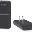 45W USB Wall Charger, Flat Wall Charger, Dual USB C with PD 3.0 & GaN, Folding USB Wall Plug for Traveling, Fast Charging for Laptops, Phones, Support Super Fast Charging for Samsung Galaxy, Black