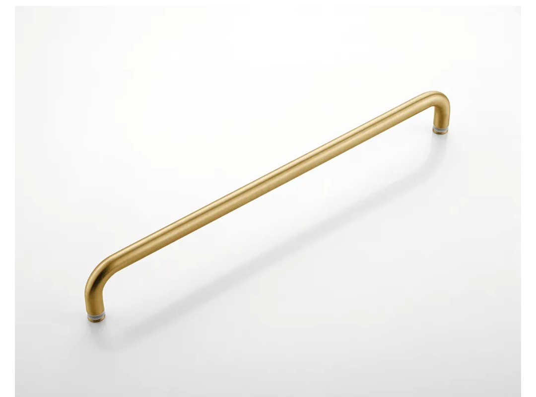 Shower Door Handle 20 inches Round Single Side Pull Towel Bar Stainless Steel for 1/4" to 1/2" Thickness Glass - Brushed Gold