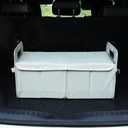 Car Trunk Organizer With Soft Cover and Storage Bin Essentials Collapsible Organization Accessories for SUV/Sedan Beige