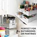 Simple Houseware 2 Tier Bathroom Organizer Tray Pull-Out Sliding Drawer, Under Sink Storage, White