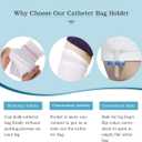 Catheter Leg Bag Holder 2 Count Fabric Catheter Sleeves Urine Leg Bag Holder - Urinary Drainage Bag Stay in Place Urine Bags for Legs Foley Catheter Bag Holder Strap for Men or Women Wheelchairs (M)
