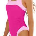 AGAPENG Girls Swimsuit One Piece Cut Out Solid Color Bathing Suit Floral Print Adjustable Straps Ruched Girls' Swimwear 9-16Y
