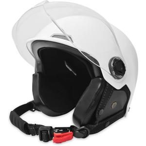 Motorcycle Helmet for Adults Half Helmet with Windproof Mask for Cruiser , Road Bikes, Electric Bikes, Scooter Cool Helmet for Men and Women,DOT Approved (Medium, WHITE)