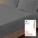 Mayfair Linen 100% Egyptian Cotton Deep Pocket King Fitted Sheet - Luxury 800 Series Tranquil Collection King Fitted Sheet Only (Dark Grey), Soft Cooling Hotel Bottom Sheets, Fits Upto 18" Mattress