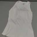 CHICME Women Built-in Bra Tank Tops Sleeveless Casual Shirts Racerback Ribbed Fitted Tank Tops (Small, White)