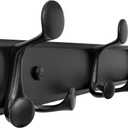 SKOLOO 12 Hooks Wall Mounted Coat Rack, 24 Inch Modern Coat Hanger for Entryway, Bathroom, Garage, Lightweight with 16 Inch Stud Spacing Design, Matte Black