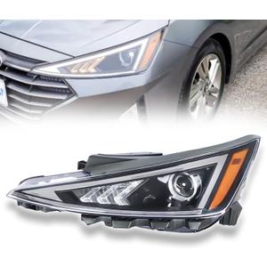 Headlight Assembly Compatible with 2019 2020 Hyundai Elantra with Bulbs (Driver Left Side)