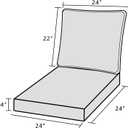 Deep Seat Cushions, Outdoor Cushions, Patio Furniture Cushions, Deep Seat & Back Cushion Patio Cushions for Backyard Couch Sofa Fade Resistant (24x24x4 inches 4 Sets, Light Grey)