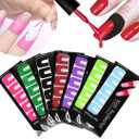 EBANKU Nail Polish Protector, 14 Sheets 140 Piece Disposable Peel Off Sticker U-Shape Tape for Nail Art Painting, Soft Plastic Nail Art Protector Spill-Proof Stickers Stamping Manicure Tool (10 Count (Pack of 14))