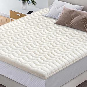 Premium High-Density Foam Mattress Topper Twin XL Size (39"x80") White, Thick & Firm Support, Breathable & Hypoallergenic for Back Pain Relief & Pressure Relief, Bed Topper