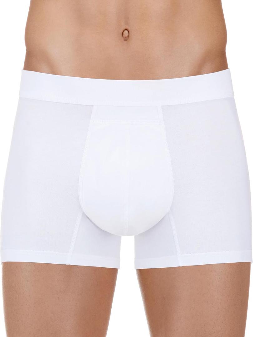 PROTECHDRY Washable & Reusable Urinary Incontinence Cotton Boxer Brief Underwear for Men, White Medium (Medium (Pack of 1))