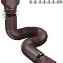 Rain Gutter Downspout Extensions, Downspout Extender for Rainwater Drainage Flexible, Down Spout Drain Extension Pipe and Extendable from 21 to 66 Inches (Brown) (1pack Brown)