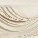 Ling's moment Cappuccino Wedding Table Cloths in Premium Crumpled Velvet, 9ft x 11ft, Fits 4ft/6ft Rectangular/Round Sweetheart&Head Table for Wedding Reception, Bridal Shower, Birthday Decoration