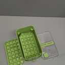 Compact Double Layer Ice Cube Tray with Lid and Bin, One-Click Demolding, Pull-Out Ice Drawer with Portable Handle, Includes 2 Large Ice Ball Molds (Green)