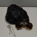 4pcs Set 50s Rock Wig with Sunglasses and Necklace for Men Singer Rocker Costume Wigs for Cosplay Halloween Party (Adults)