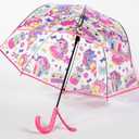 MRTLLOA Kids Clear Bubble Umbrella with an Easy Grip Curved Handle, Safety Transparent Dome Bubble Umbrella for Toddler Boys Girls