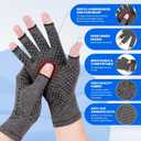 Compression Gloves Arthritis Gloves for Women for Pain,Fingerless Compression Wrap for Hand Pain and OsteoarthritisAnti-SlipUnisex,M,DarkGrey
