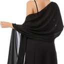 Shawls and Wraps for Evening Dresses Sheer Chiffon Women Elegant Soft Silky Sparkly Wedding Bridal Scarf