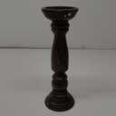 Farmhouse Wooden Candle Holder for Pillar Candle, Rustic Wood Candle Holder Table Centerpiece Decor, 12 Vintage Tall Candle Stand Decorative, Dark Brown