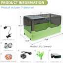 25.6x12.8x14.6 Turtle Tank Kit with Heat Lamp Filter and Wheels Aquatic Turtle Habitat and Aquarium for Small Turtles Hermit Crabs and Frogs Featuring Escape Proof Design and Easy Move Mobility