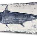 Yihui Arts Indigo Blue Swordfish Canvas Wall Art Painting Pictures for Living Room Bedroom Bathroom Decor (48L" x 16W", Sword Fish)